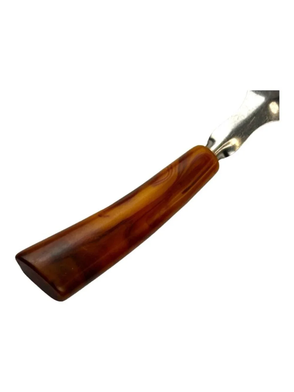 Vintage Brown Bakelite Handled Metal Slotted Spatulas - Set Of Two - 9 Inches Ea